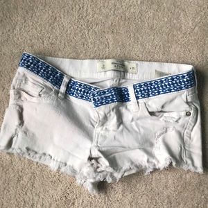 Abercrombie White Jean Shorts, Size 0